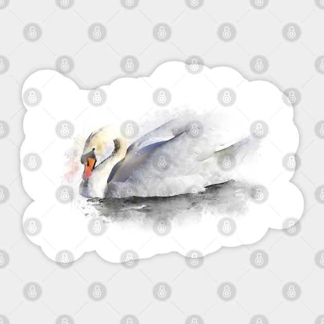 MUTE SWAN PAINTING Sticker by AmrQadi